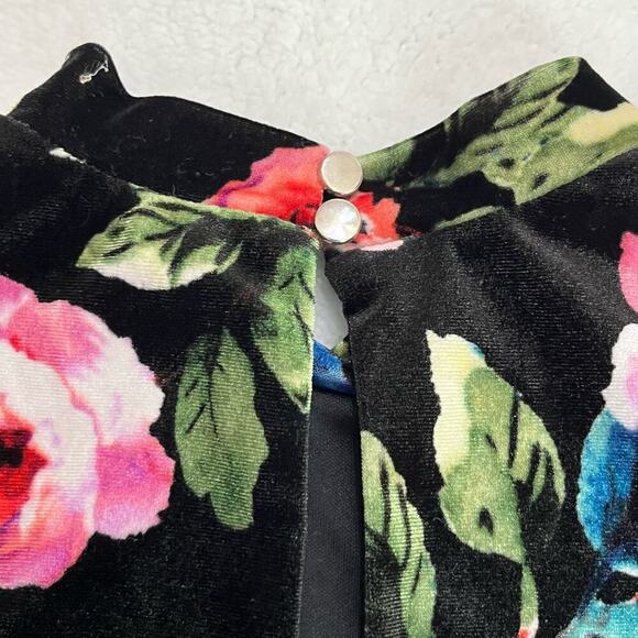 CB Girls Size‎ 10 Dress Velvet Like Stretch Soft Floral - Picture 4 of 5